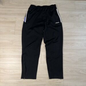 VTG Adidas Windbreaker Pants Mens XL Black‎ Track Pants Striped Drawstring Y2K